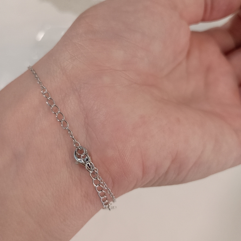 Moissanite Cross Bracelet Sterling Silver GRA Certificate And Gift Box - Picture 4 of 6